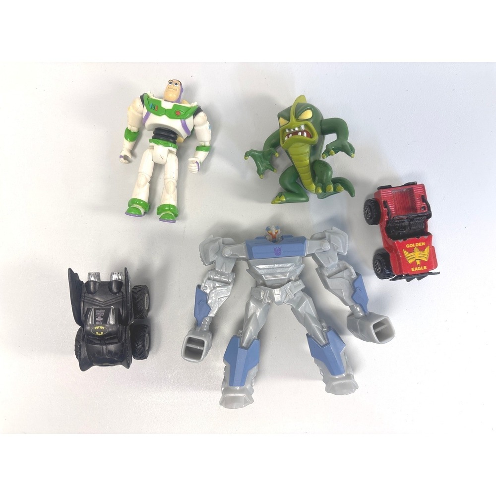 Toy Lot Transformers Buzz Lightyear Batman Batmobile Matchbox Jeep Figures